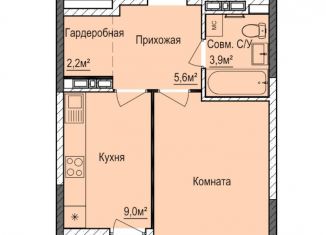 1-комнатная квартира на продажу, 36 м2, Ижевск, ЖК Покровский