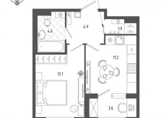 Продажа однокомнатной квартиры, 37.5 м2, Санкт-Петербург, метро Балтийская