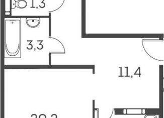 Продам 2-комнатную квартиру, 59.7 м2, Новосибирск, ЖК Аквамарин, Междуреченская улица, 5/1