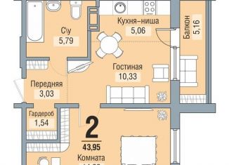 Продаю двухкомнатную квартиру, 44 м2, посёлок Рощино, улица Ленина, 29