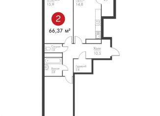 Продается 2-комнатная квартира, 66.4 м2, Самара, метро Российская