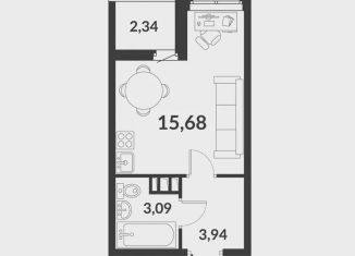 Продам квартиру студию, 23.9 м2, посёлок Шушары, ЖК Чкалов