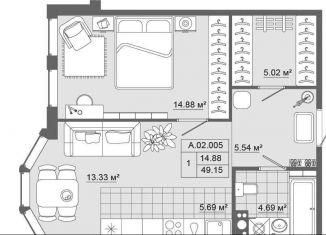 Продажа 1-комнатной квартиры, 49.2 м2, Санкт-Петербург, муниципальный округ Васильевский, 12-я линия Васильевского острова, 41к1литЖ