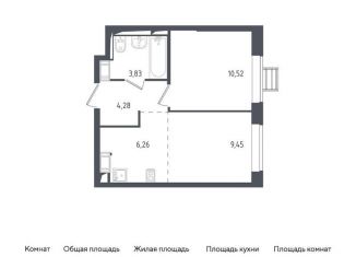 Продаю 1-комнатную квартиру, 34.3 м2, Московская область, жилой комплекс Томилино Парк, к5.1