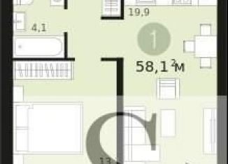 Продажа однокомнатной квартиры, 58.1 м2, Новосибирск, жилой комплекс Авиатор, 1-2