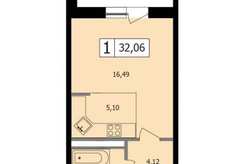 Продам 1-комнатную квартиру, 32.1 м2, Краснодар, улица имени Ф.И. Шаляпина, 30/1лит2, ЖК Жемчужина