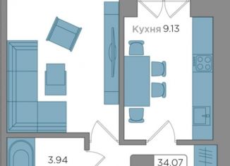 Продажа однокомнатной квартиры, 37 м2, Калининградская область, Новгородская улица, 3Ак5
