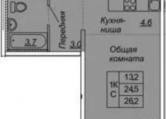 Продаю квартиру студию, 26 м2, посёлок Тельмана, Квартальная улица, 2