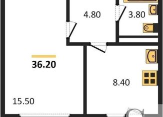 Продаю 1-ком. квартиру, 36.2 м2, Новосибирск, улица Лобачевского, 51/1, метро Заельцовская