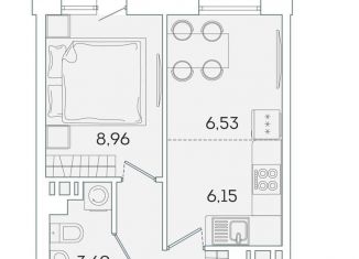 Продается однокомнатная квартира, 31 м2, Мурино, ЖК Лампо