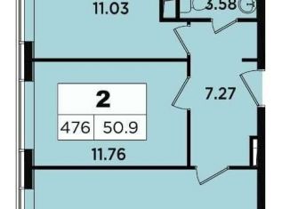 Продам 2-ком. квартиру, 51 м2, Москва, жилой комплекс Легендарный квартал, к3, метро Ботанический сад