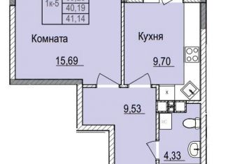 Однокомнатная квартира на продажу, 41.1 м2, Ижевск, Карлутский район