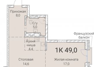 Продается 1-ком. квартира, 49 м2, Новосибирск, Овражная улица, 2А, метро Заельцовская