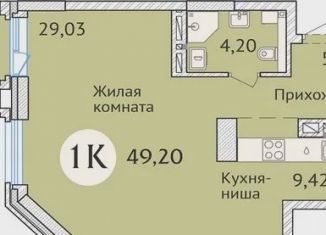Продажа однокомнатной квартиры, 49.2 м2, Новосибирск, улица Дуси Ковальчук, 248/2, ЖК Заельцовский