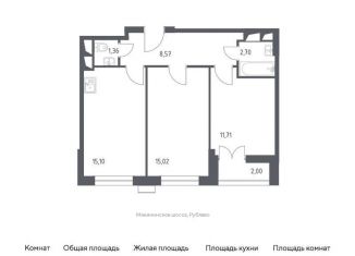 Продаю 2-комнатную квартиру, 56.5 м2, деревня Раздоры, жилой комплекс Спутник, к16