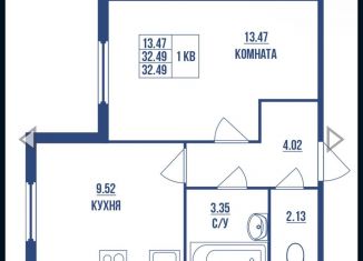 Продажа 1-комнатной квартиры, 33 м2, Санкт-Петербург, муниципальный округ Московская Застава, Благодатная улица, 50