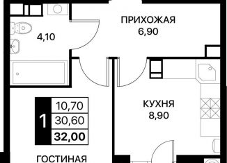 Однокомнатная квартира на продажу, 32 м2, Ростовская область