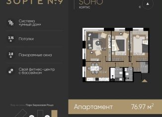 Продаю 3-комнатную квартиру, 77 м2, Москва, ЖК Зорге 9