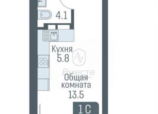 Продажа квартиры студии, 33 м2, Новосибирск, улица Немировича-Данченко, 145/1