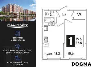 Продаю однокомнатную квартиру, 37.5 м2, Краснодар, Прикубанский округ