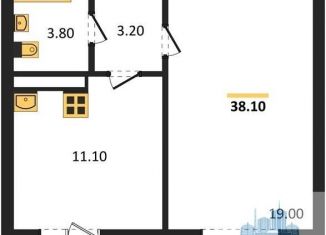 Продажа 1-комнатной квартиры, 38.1 м2, село Ямное