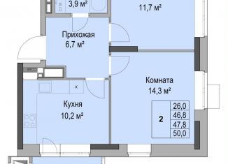 Продажа 2-комнатной квартиры, 47.8 м2, Удмуртия