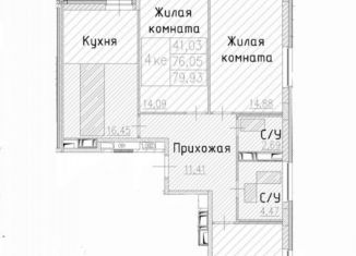 Продам 3-комнатную квартиру, 80 м2, Ленинградская область, аллея Ньютона, 2