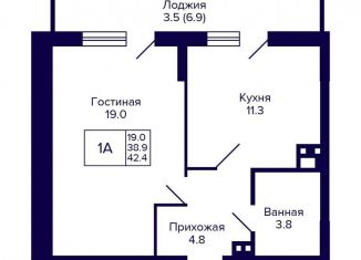 Продажа 1-ком. квартиры, 42.4 м2, Новосибирская область, улица Коминтерна, 1с