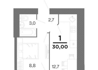 Продам 1-комнатную квартиру, 30 м2, Рязань