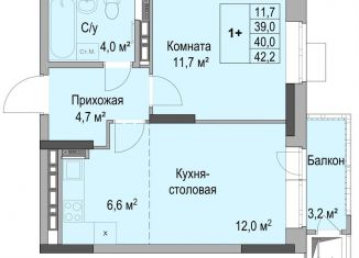 1-комнатная квартира на продажу, 40 м2, Ижевск