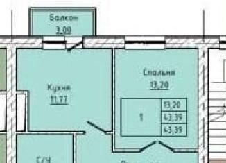 Продам однокомнатную квартиру, 42.4 м2, Кабардино-Балкариия, улица Чернышевского