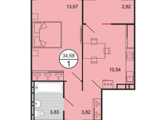 Продается 1-комнатная квартира, 34.7 м2, Краснодарский край