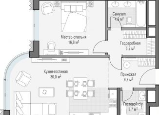 1-ком. квартира на продажу, 67.2 м2, Москва
