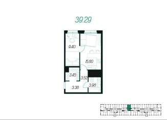 Продажа 1-комнатной квартиры, 39.3 м2, Тула