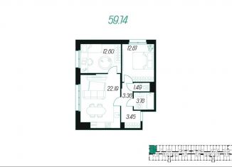 Продаю двухкомнатную квартиру, 59.7 м2, Тульская область