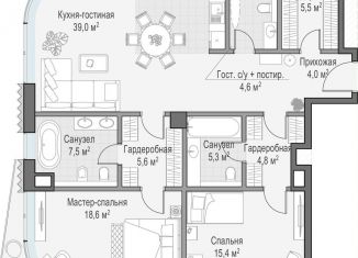 Продажа 2-комнатной квартиры, 116.9 м2, Москва, ЖК Лаврушинский
