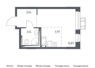 Квартира на продажу студия, 21.7 м2, деревня Мисайлово, микрорайон Пригород Лесное, к11.2