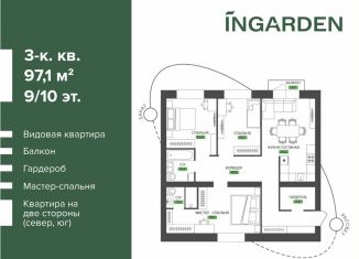 Продается 3-комнатная квартира, 97.1 м2, Оренбургская область, Рабочая улица, 68