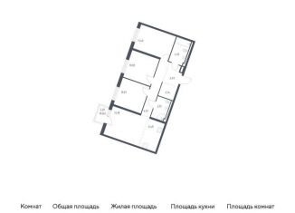 Трехкомнатная квартира на продажу, 74.7 м2, Ленинградская область