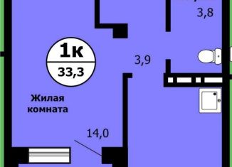 1-комнатная квартира на продажу, 33.3 м2, Красноярский край