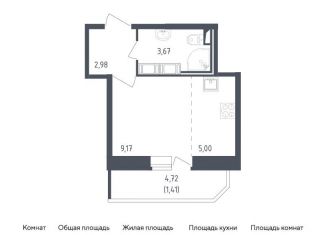 Квартира на продажу студия, 22.2 м2, Санкт-Петербург, жилой комплекс Живи в Рыбацком, 4, ЖК Живи в Рыбацком