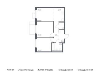 Продаю двухкомнатную квартиру, 55.6 м2, Московская область, микрорайон Пригород Лесное, к14.2