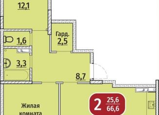 Продам двухкомнатную квартиру, 69.1 м2, Чебоксары, Гражданская улица, поз4, Московский район