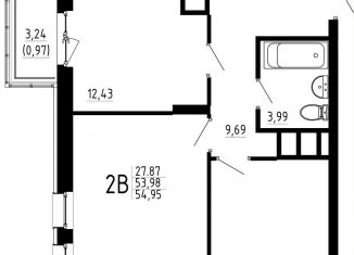 2-ком. квартира на продажу, 55 м2, Казань, жилой комплекс Притяжение, 2