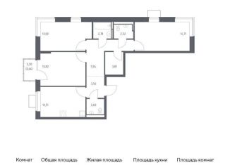 Трехкомнатная квартира на продажу, 79 м2, Московская область