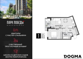 Однокомнатная квартира на продажу, 50.3 м2, Краснодар