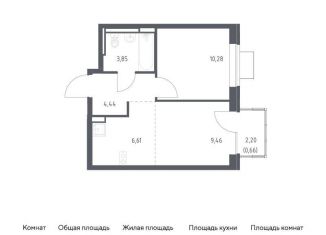 1-комнатная квартира на продажу, 35.3 м2, Ленинский городской округ