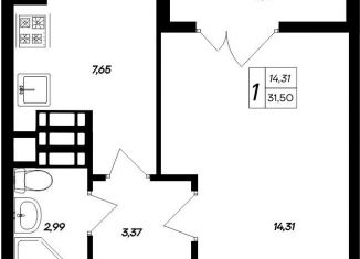 Продажа однокомнатной квартиры, 31.5 м2, Крым