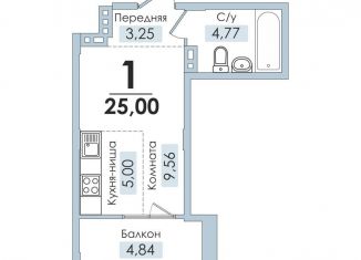 Продам квартиру студию, 25 м2, Челябинск, Артиллерийская улица, 93, Тракторозаводский район