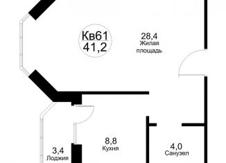 Продается однокомнатная квартира, 41.2 м2, рабочий посёлок Тучково, Москворецкая улица, 2к1, ЖК Москворецкий
